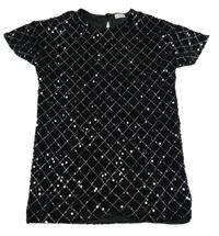 Čierna zamatová blúzka s flitrami F&F