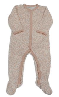 Bílo-růžový vzorovaný sametový overal Manor