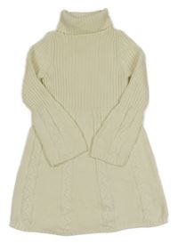 Smetanové svetrové šaty s rolákem Lulurain