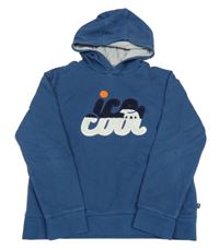 Modrá mikina s nápisom a kapucňou Okaidi