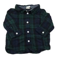 Tmavozeleno-čierna kockovaná košeľa H&M