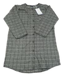 Nové - Sivo-bielo-čierne kockované prepínaci šaty Sanetta