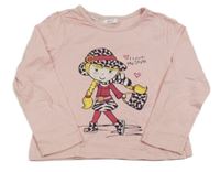 Světlerůžové triko s holčičkou Bonprix 