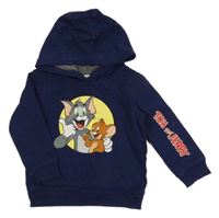 Tmavomodrá mikina Tom a Jerry s kapucí 