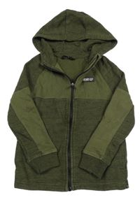 Olivovo-čierna melírovaná prepínaci mikina s kapucňou George