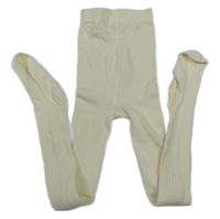 Smetanové žebrované punčocháče H&M