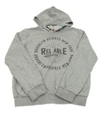 Sivá melírovaná mikina s nápisom a kapucňou S. Oliver