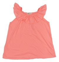 Neonově růžový top s volánkem H&M