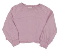 Svetloružová crop oversize mikina Next