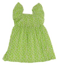 Limetkové ľahké kvetované šaty Primark