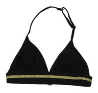 Černá plavková podprsenka se zlatým pruhem Page one young
