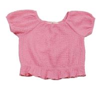 Ružová vzorovaná crop blúzka H&M