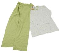 Nové - Bílo-limetkové puntíkované pyžamo Alive 