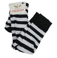 Nové - Černo-bílé pruhované nadkolenky vel. 37-40