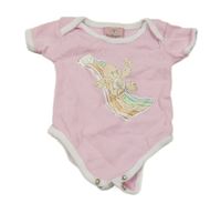 Svetloružová -biele body s potiskem Starostliví medvedíci