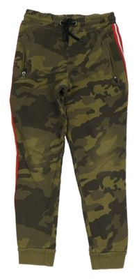 Khaki army tepláky s proužky Next