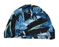 Čierno-modro-biela vzorovaná koupací čapica Shein