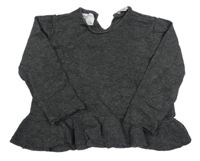 Tmavosivý peplum sveter Zara