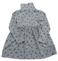 Sivé melírované bodkovaná é úpletové šaty s rolákom H&M