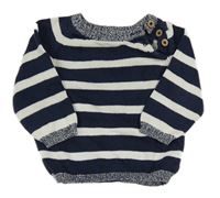 Tmavomodro-biely pruhovaný sveter H&M