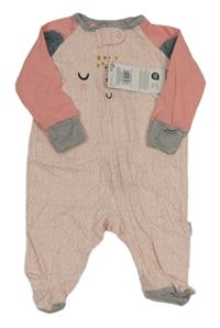 Nové - světlerůžovo-růžovo-šedý vzorovaný overal s čumáčkem Gerber
