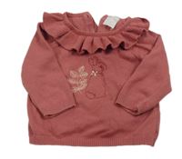 Svetlovínový ý sveter s králíčkem - Peter Rabbit a volánikom Tu