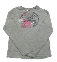 Sivé melírované tričko s číslom a motýlkom C&A