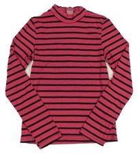 Jahodovo-čierny pruhovaný rebrovaný rolák Y.F.K.