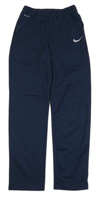 Tmavomodré funkčné športové tepláky s logom Nike