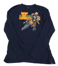 Nové - tmavomodré tričko s motorkářem GAP