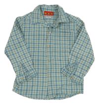 Světlemodro-bílo-khaki-tmavomodrá kostkovaná košile RAGSCALS