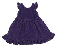 Tmavofialové trblietavé zamatové šaty s volánikmi POLARN O. PYRET