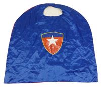 Kostým - Safírovo/červený saténový oboustranný plášť se znakem