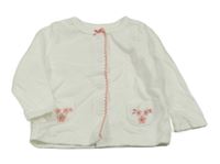 Biele prepínaci tričko s kvetmi a mašličkou Sterling Baby