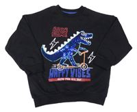 Nové - čierna mikina s dinosaurem z překlápěcích flitrů F&F