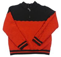 Červeno-čierny sveter s nápisom River Island