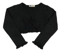 Čierne trblietavé svetrové bolerko s kanýry H&M