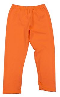 Neonově oranžové sportovní legíny
