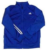 Safírová sportovní propínací mikina s logem Adidas