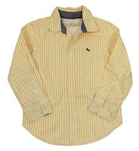Bílo-žlutá pruhovaná košile s výšivkou H&M