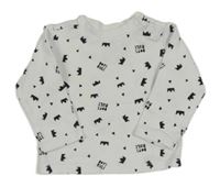 Biele tričko s korunami a nápismi C&A