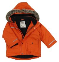 Červená šušťáková zimná bunda s kapucňou Matalan