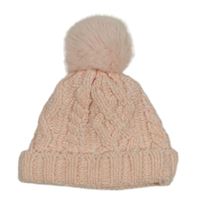 Růžová žinylková čepice s bambulí F&F