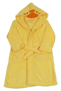 Žlutý chlupatý župan s kapucí - kuře