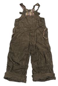 Hnedé menšestrové na traké nohavice s vreckami Mini Mode