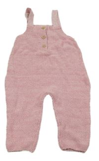 Ružové melírované pletené na traké tepláky s gombíkmi Lupilu