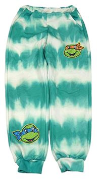 Zeleno-bílé batikované tepláky s Želvami Ninja Shein