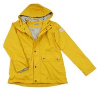 Horčicová nepromokavá jarná bunda s kapucňou Pocopiano