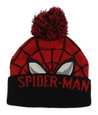 Červeno-černá čepice s bambulí - Spiderman Primark