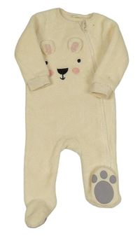 Krémový chlupatý overal s čumákem Next